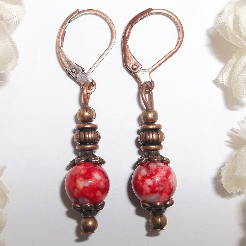 Boho Earrings, Boho Style Earrings, Boho, Earrings, Red Boho Earrings, Boho 7434